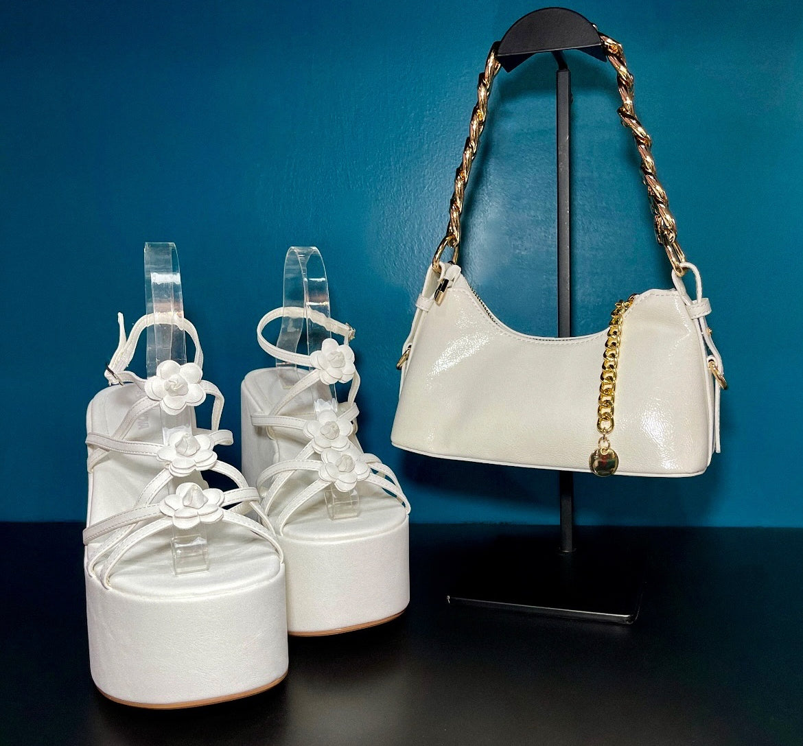 Joella Platform Heel- White